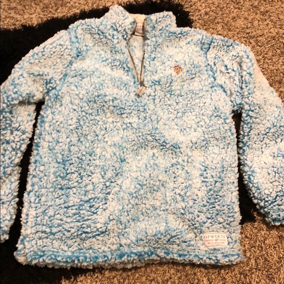 Women/'s Size Small OFWGKTA Odd Future Ombre Blue Sherpa Fleece Jacket
